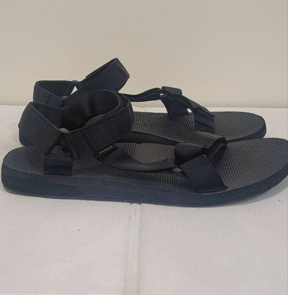 MEN'S TEVA ORIGINAL UNIVERSAL BLACK SANDALS (sz 12) - Picture 2 of 4